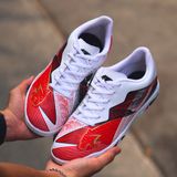  Giày Bóng Đá Futsal Chính Hãng Thái Lan Pan Super Sonic 5 Trắng/Đỏ IC 