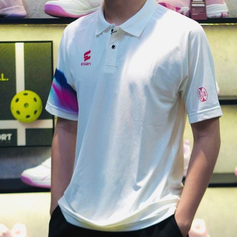 Áo Polo Pickleball Nam Egan Air Trắng 