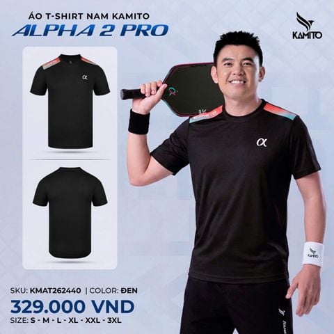  Áo Pickleball Nam Kamito Alpha 2 Pro Đen - KMAT262440 