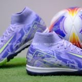  Giày Bóng Đá Cỏ Nhân Tạo Mercurial Superfly 10 Cổ Cao Tím/Chuối TF 