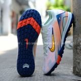  Giày Bóng Đá Cỏ Nhân Tạo Mercurial Vapor 16 Elite Bo Thun MDS009 Xám/Xanh/Hồng TF 