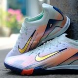  Giày Bóng Đá Cỏ Nhân Tạo Mercurial Vapor 16 Elite Bo Thun MDS009 Xám/Xanh/Hồng TF 