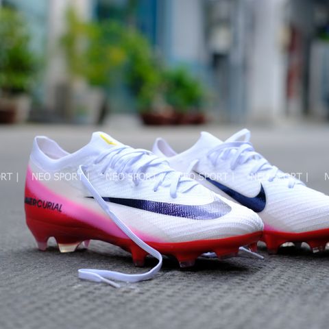  Giày Bóng Đá Cỏ Tự Nhiên Mercurial Vapor 16 Elite Trắng/Hồng FG 