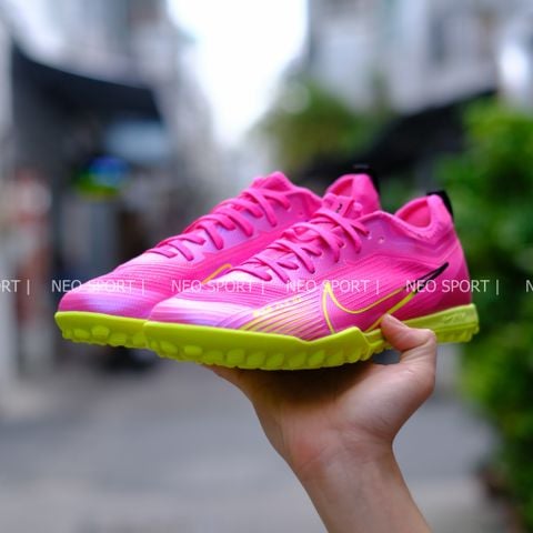  Giày Bóng Đá Cỏ Nhân Tạo Mercurial Vapor 15 Pro Airzoom SF Bo Thun Hồng Đế Chuối TF 