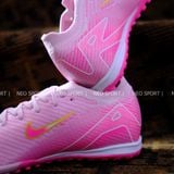  Giày Bóng Đá Cỏ Nhân Tạo Mercurial Vapor 16 Elite Bo Thun Hồng Nhạt Đế Hồng Đậm TF 