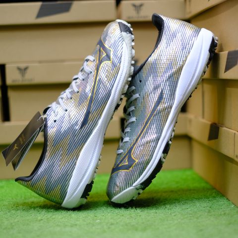  Giày Bóng Đá Cỏ Nhân Tạo Mizuno Alpha Elite Xám Đen TF 