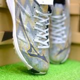  Giày Bóng Đá Cỏ Nhân Tạo Mizuno Alpha Elite Xám Đen TF 