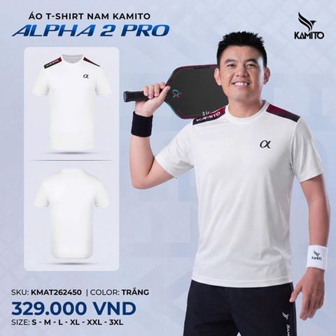  Áo Pickleball Nam Kamito Alpha 2 Pro Trắng - KMAT262450 