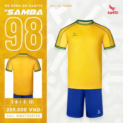  Bộ Quần Áo Bóng Đá Kamito Samba 98 - Vàng 