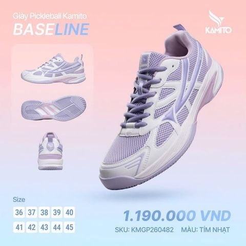  Giày Pickleball Nữ Kamito Baseline Tím Nhạt 