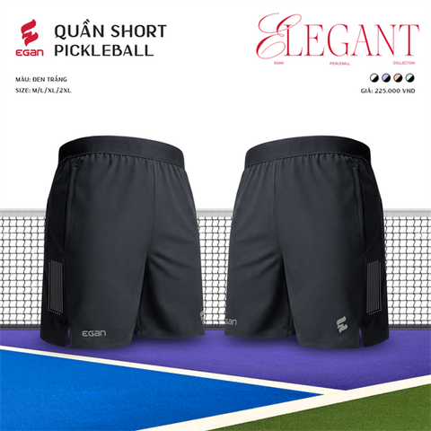  Quần Short Pickleball Egan Elegant Đen 