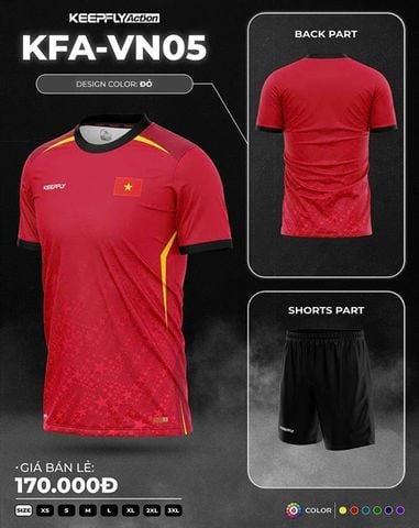  Bộ Quần Áo Bóng Đá KEEPFLY - Việt Nam Đỏ 