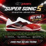 Giày Bóng Đá Cỏ Nhân Tạo Chính Hãng Thái Lan Pan Super Sonic 5 Trắng/Đỏ TF 