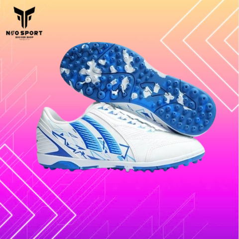  Giày Bóng Đá Cỏ Nhân Tạo Chính Hãng Thái Lan Pan Nitro Trắng/Xanh Bích TF 