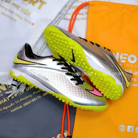  Giày Bóng Đá Cỏ Nhân Tạo Hypervenom Phelon Neymar Bạc Đế Chuối TF 
