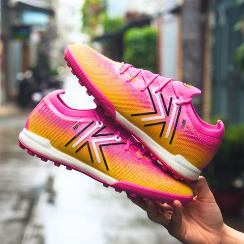  Giày Bóng Đá Cỏ Nhân Tạo Chính Hãng Kelme 5.0 Bo Thun Hồng/Vàng TF - 9521ZX1324 