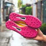  Giày Bóng Đá Cỏ Nhân Tạo Chính Hãng Kelme 5.0 Bo Thun Hồng/Vàng TF - 9521ZX1324 