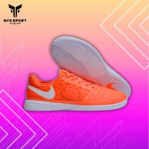  Giày Bóng Đá Futsal Lunar Gato II Cam Đế Trắng IC 