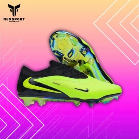  Giày Bóng Đá Cỏ Tự Nhiên Phantom 6 Bo Thun Chuôi Cổ Đen FG 