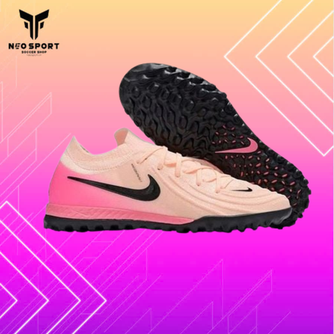  Giày Bóng Đá Cỏ Nhân Tạo Phantom GX2 Elite Bo Thun Cam Nhạt Gót Hồng Đế Đen TF 