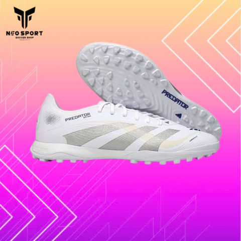  Giày Bóng Đá Cỏ Nhân Tạo Predator 25 Pro Trắng/Xám TF 