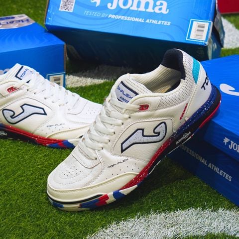  GIÀY BÓNG ĐÁ FUTSAL CHÍNH HÃNG JOMA TOP FLEX REBOUND IN 2602 - TRẮNG ĐẾ CAMO IC 