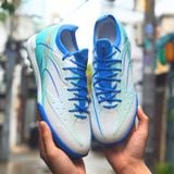  Giày Bóng Đá Cỏ Nhân Tạo Chính Hãng Kelme Flash 6.0.4 Bo Thun Trắng/Xanh Da TF - 8621ZX1406 