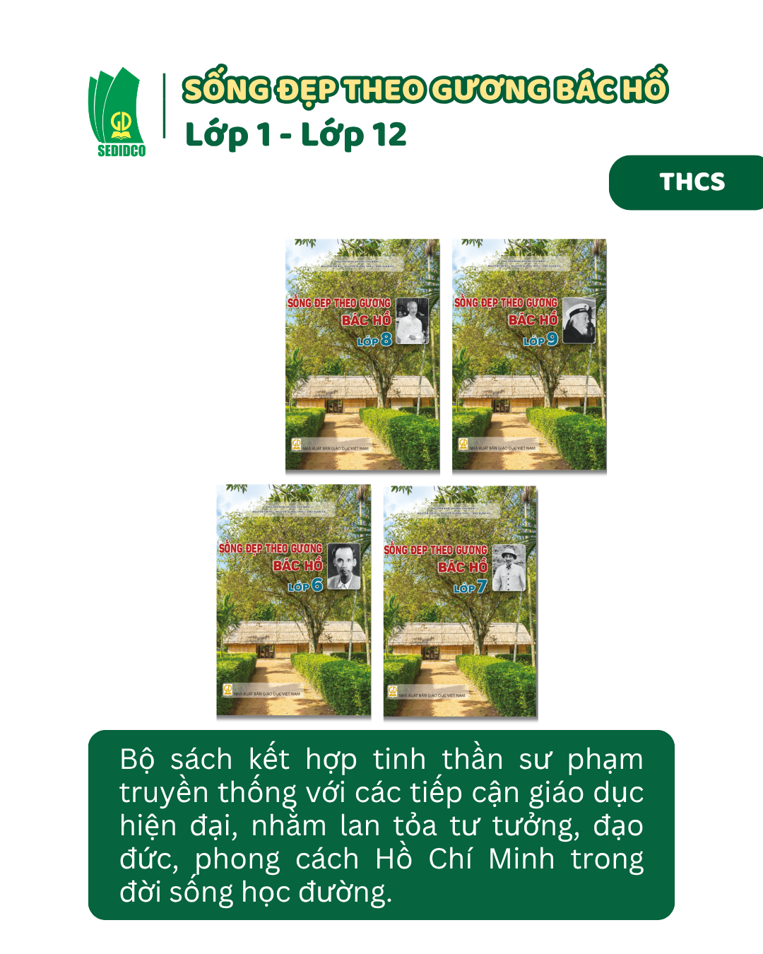  Bộ sách Sống đẹp theo gương Bác Hồ cấp THCS 