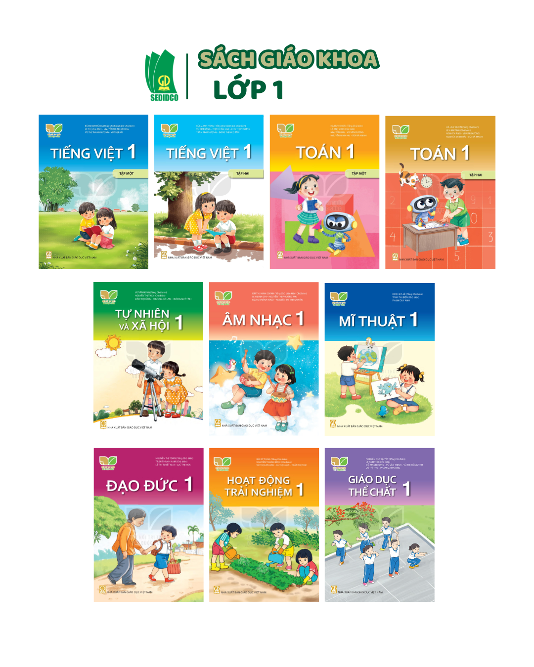  Trọn bộ Sách giáo khoa lớp 1 (Chưa bao gồm sách tiếng Anh) 