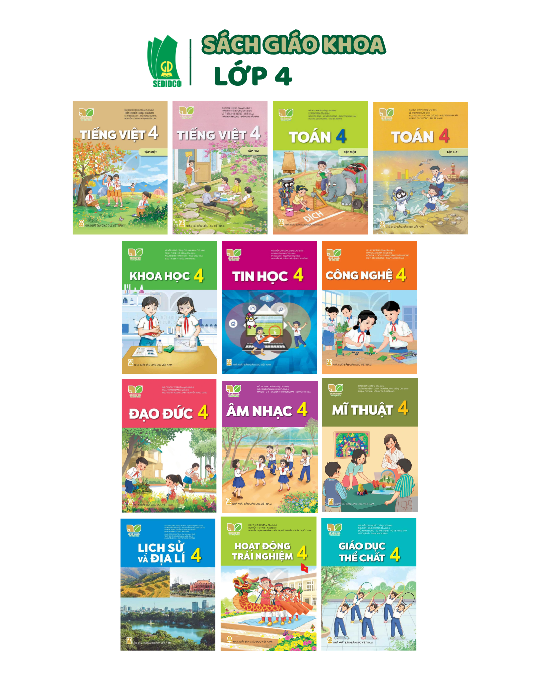  Trọn bộ Sách giáo khoa lớp 4 (Chưa bao gồm sách tiếng Anh) 