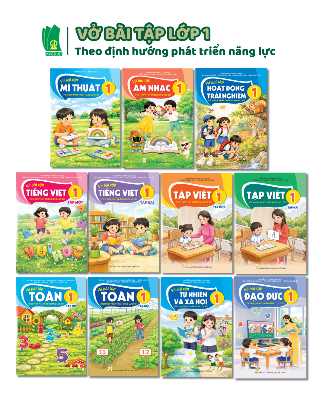  Trọn bộ Vở bài tập lớp 1 Tích hợp phát triển năng lực số (Chưa bao gồm sách tiếng Anh) 