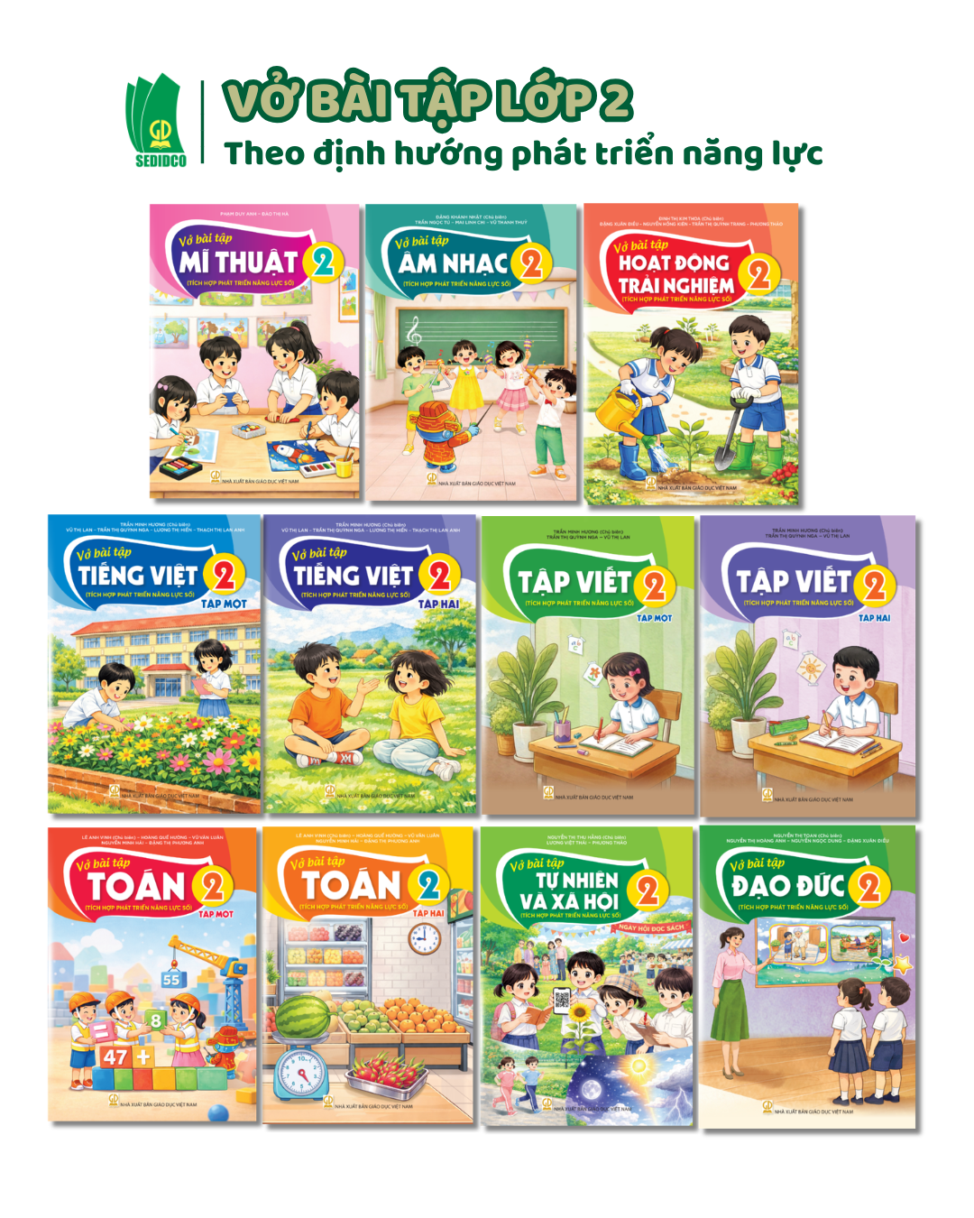  Trọn bộ Vở bài tập lớp 2 Tích hợp phát triển năng lực số (Chưa bao gồm sách tiếng Anh) 