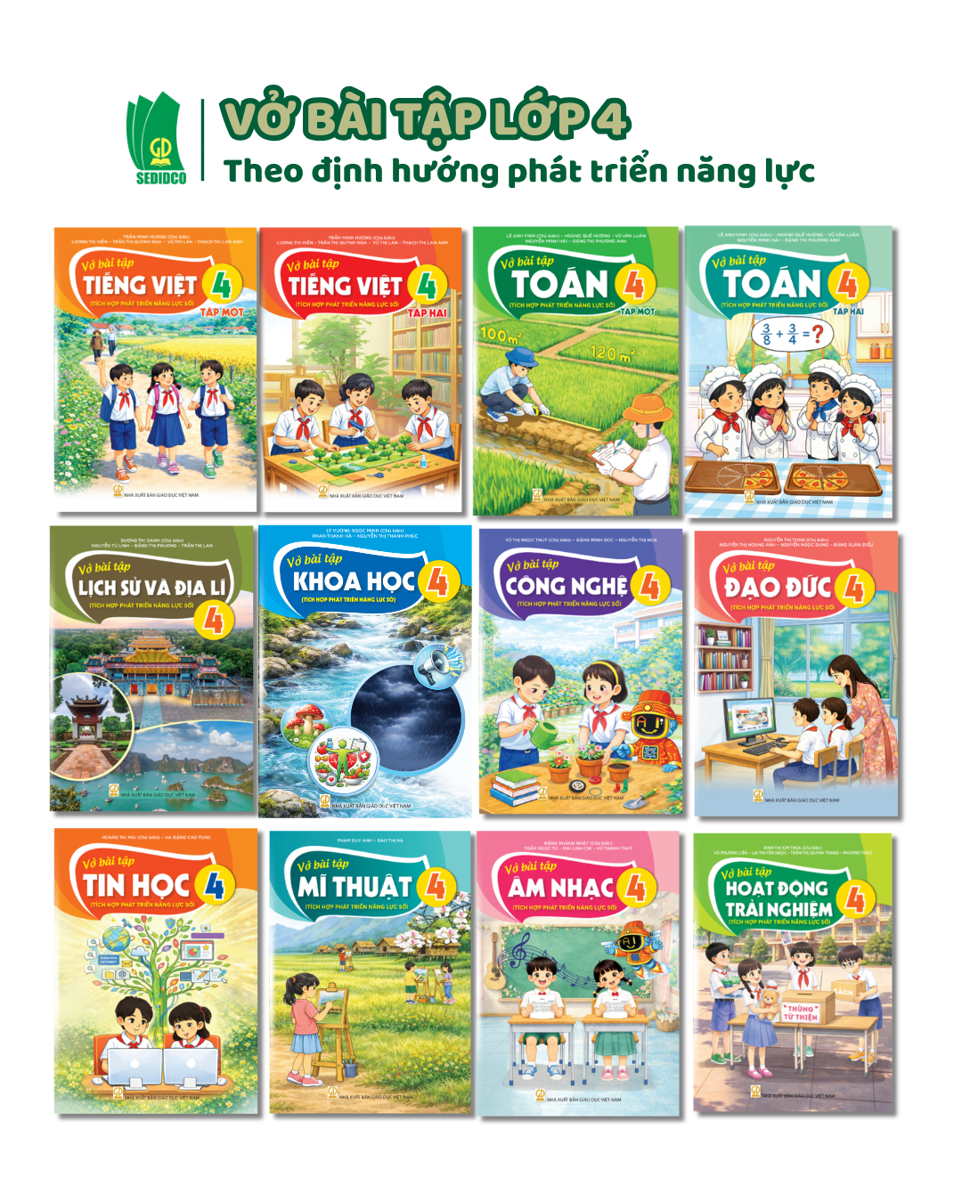  Trọn bộ Vở bài tập lớp 4 Tích hợp phát triển năng lực số (Chưa bao gồm sách tiếng Anh) 
