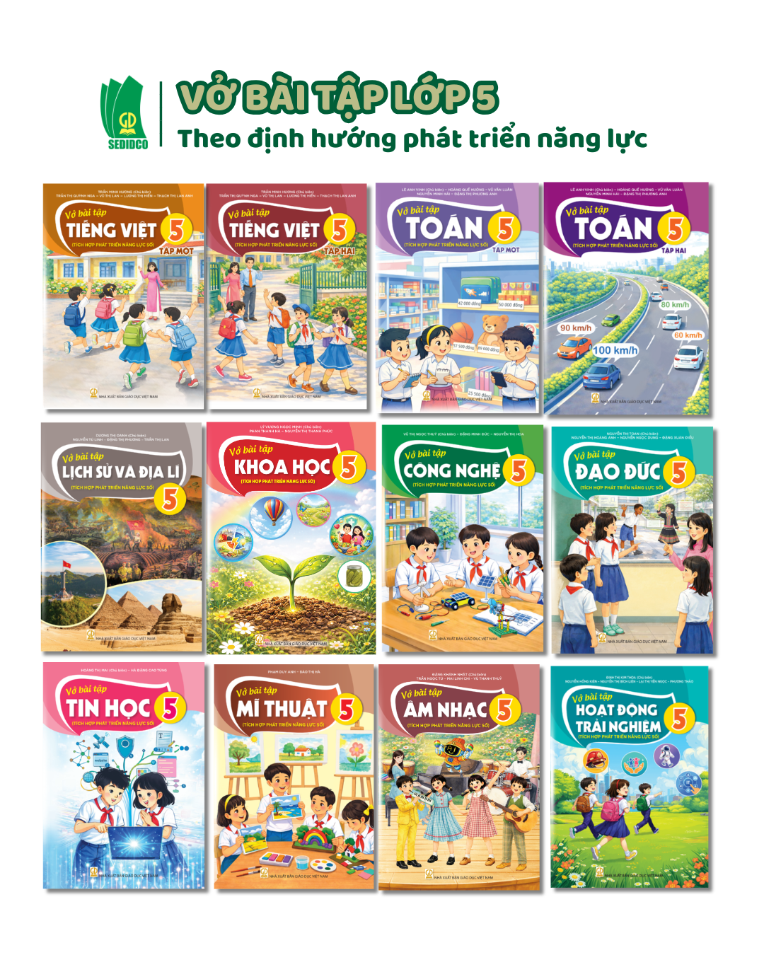  Trọn bộ Vở bài tập lớp 5 Tích hợp phát triển năng lực số (Chưa bao gồm sách tiếng Anh) 