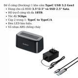  Đế ổ cứng (Docking) 2 khe cắm Type C USB 3.2 Gen2 ORICO 6829C3-V1-Hàng Chính Hãng 