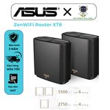 ZenWiFi Router XT8 (1 bộ = 2 chiếc, màu ĐEN), MESH WI-FI 6 (802.11ax), Chuẩn AX6600 - HÀNG CHÍNH HÃNG 