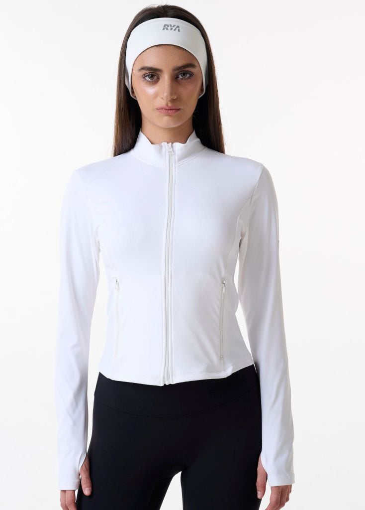Áo khoác tay dài AMY ZIPPER JACKET White