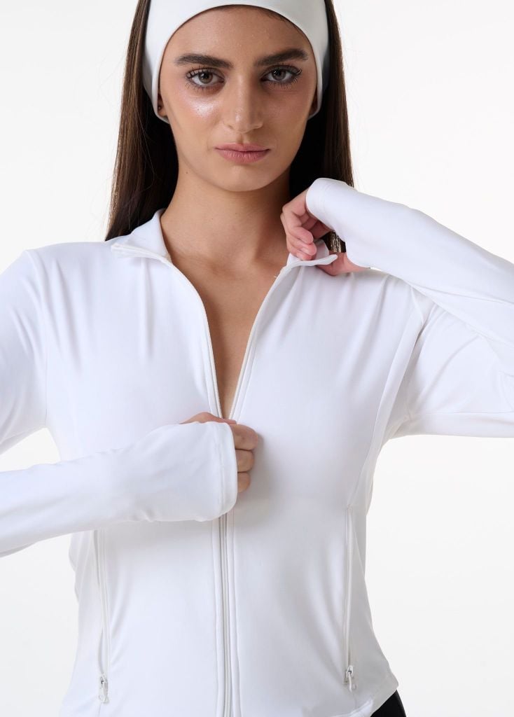 Áo khoác tay dài AMY ZIPPER JACKET White