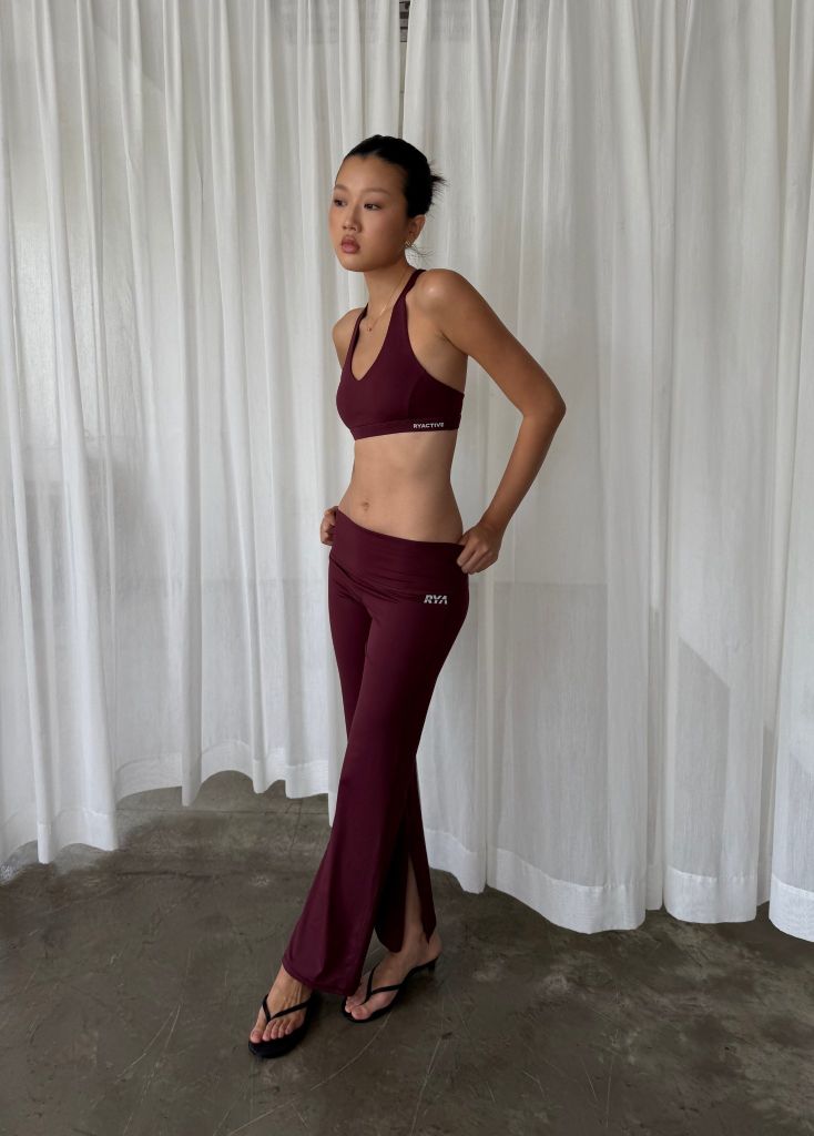 Quần ROXY STRAIGHT PANTS Dark Cherry
