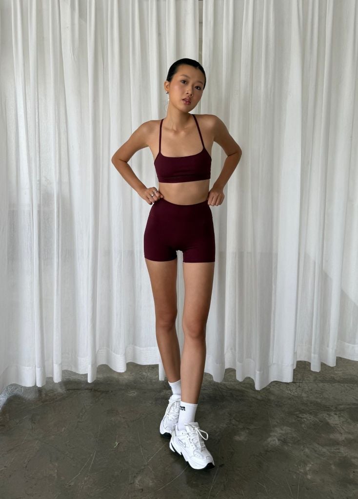 Quần SHORT BIKER Dark Cherry