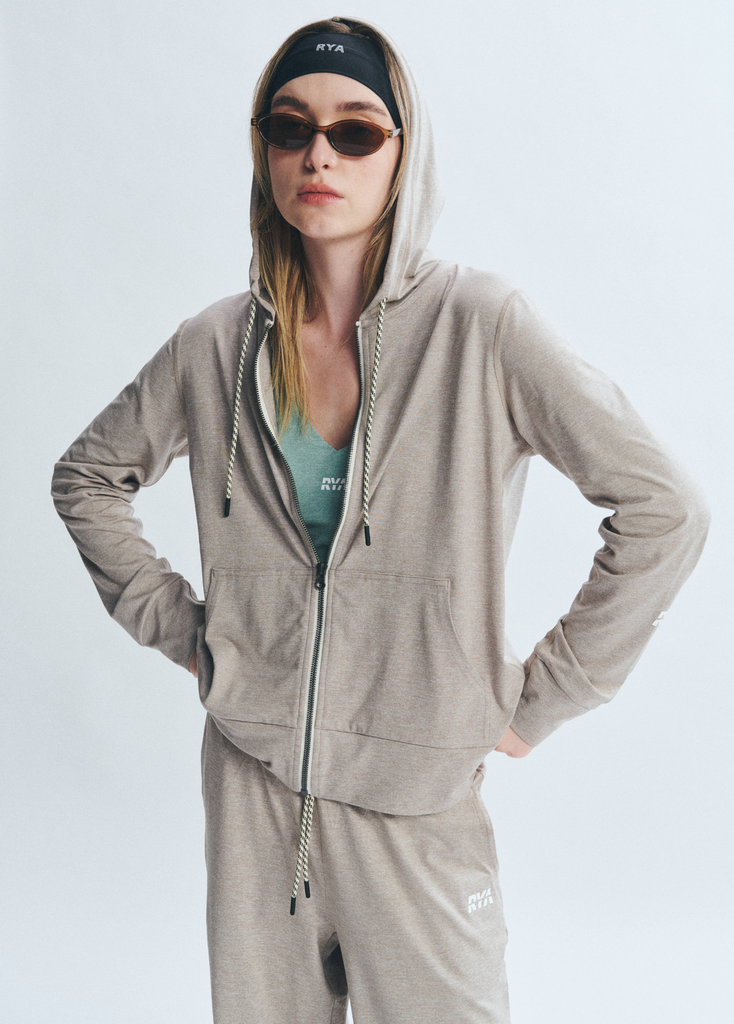 Áo khoác PremRELIEF SUNNY FULL-ZIP HOODIE Heather Taupe