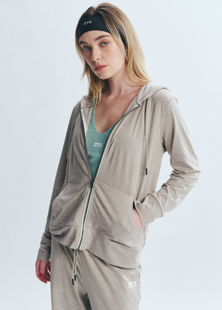Áo khoác PremRELIEF SUNNY FULL-ZIP HOODIE Heather Taupe