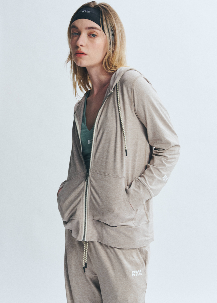 Áo khoác PremRELIEF SUNNY FULL-ZIP HOODIE Heather Taupe