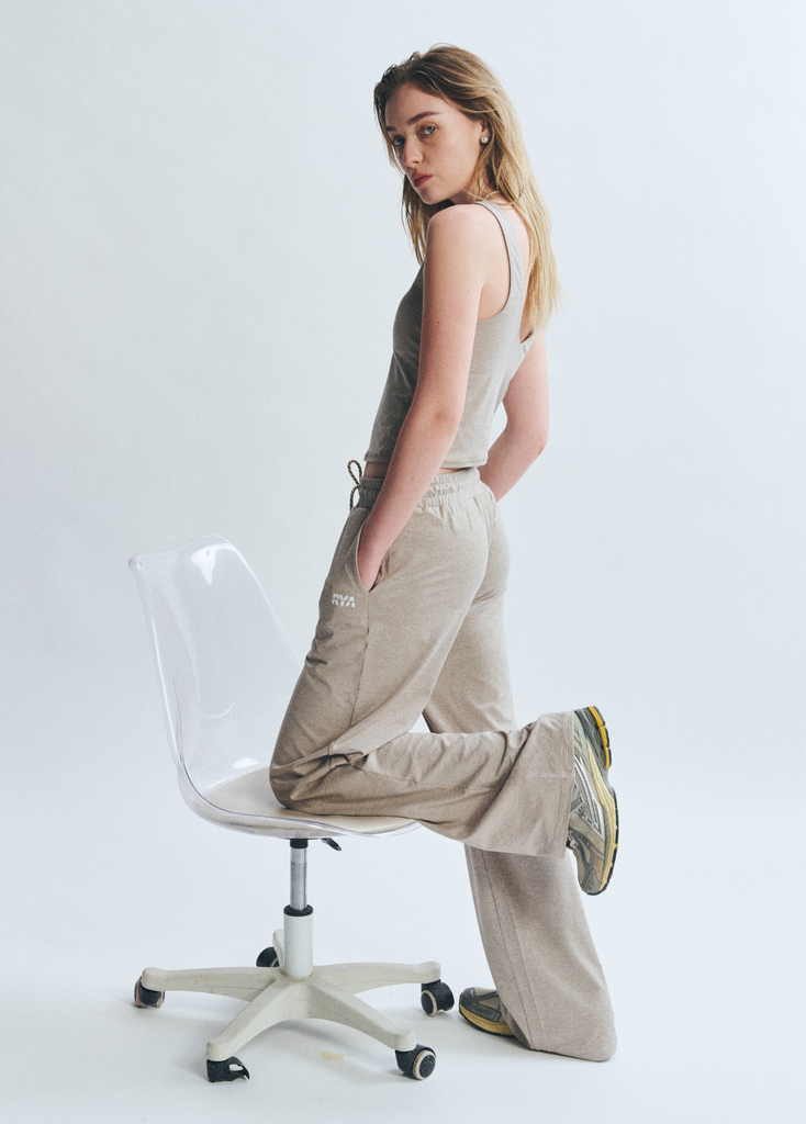 Quần PremRELIEF SUNDAY ON THE GO WIDE LEG PANTS Heather Taupe