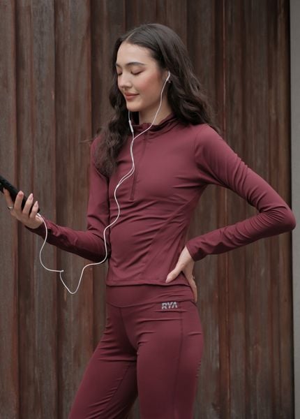  Áo tay dài ZIPPER LONGSLEEVES Dark Cherry 