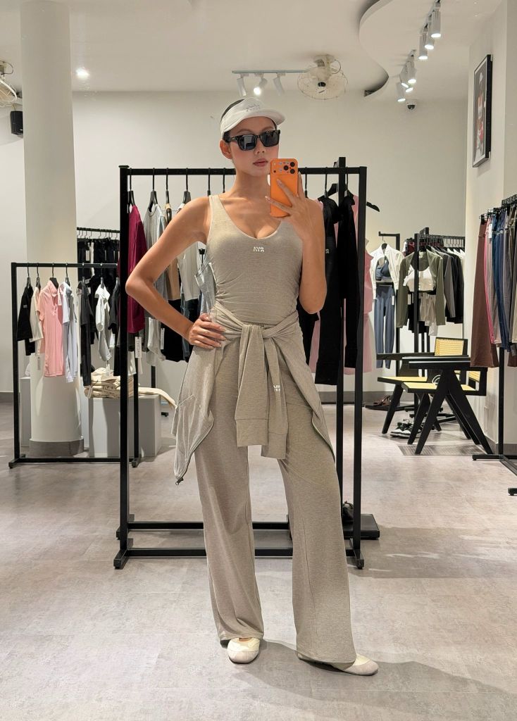 Quần PremRELIEF SUNDAY ON THE GO WIDE LEG PANTS Heather Taupe