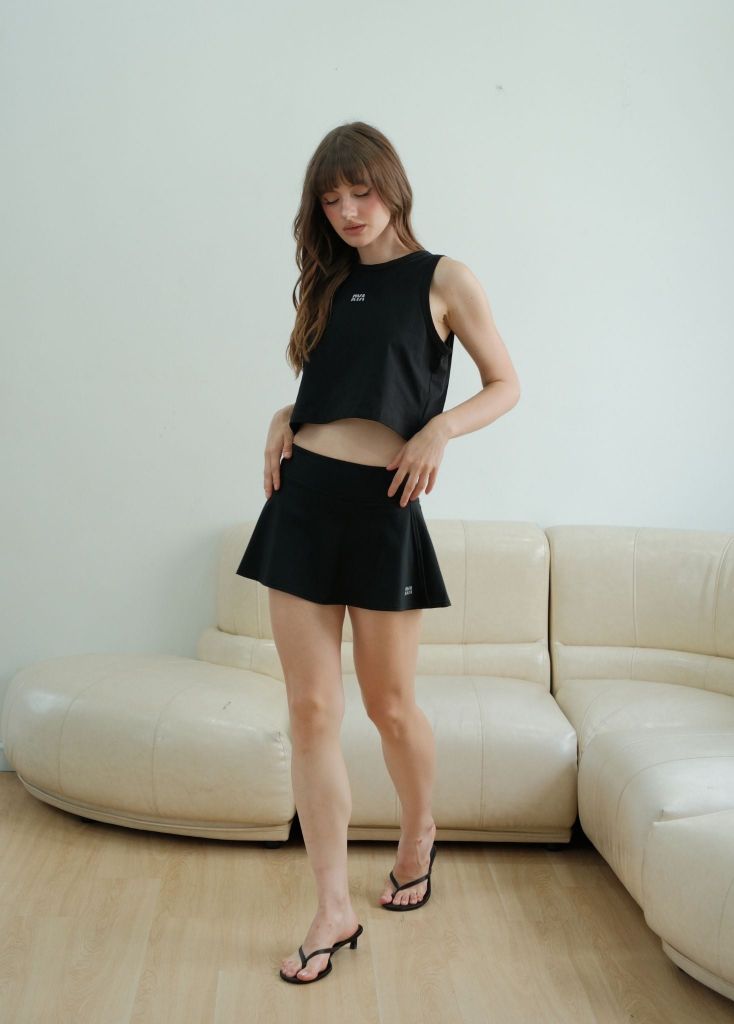 Chân váy SPLIT MINI SKIRT Black