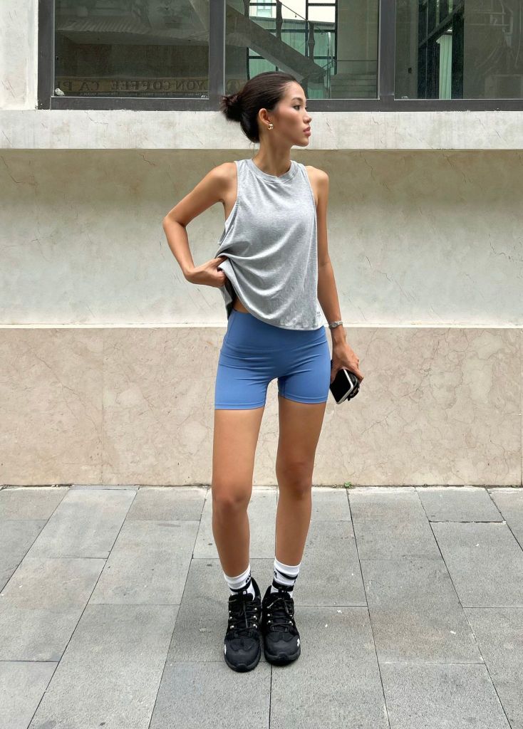 Quần SHORT BIKER Denim Blue