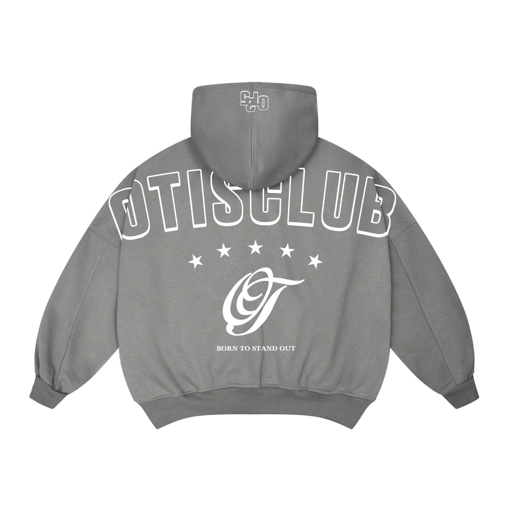  [ BST 2025 ] Áo khoác dây kéo thêu chữ Otis from boxy 2 da dày dặn cổ cao tay phồng - OT 2025 