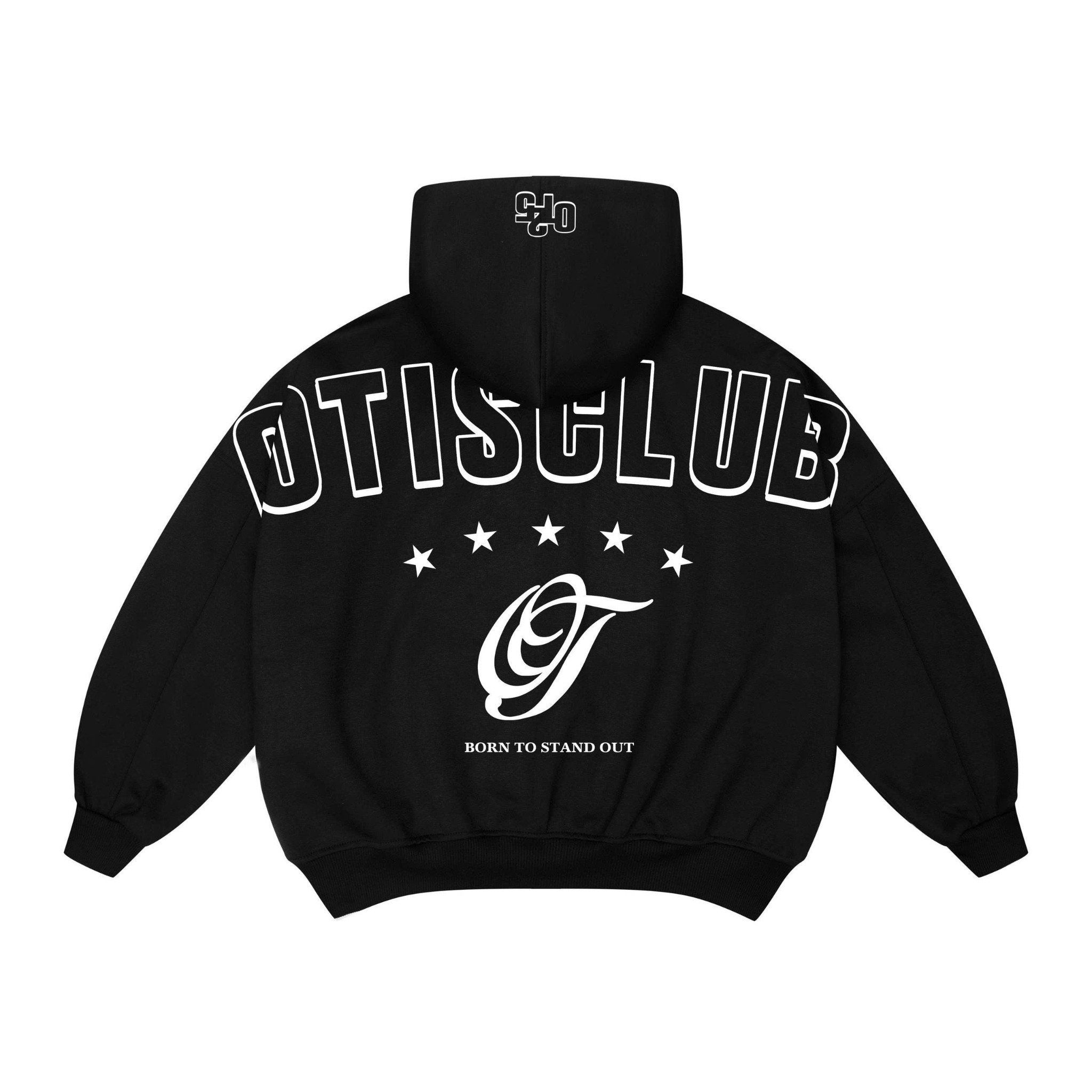  [ BST 2025 ] Áo khoác dây kéo thêu chữ Otis from boxy 2 da dày dặn cổ cao tay phồng - OT 2025 